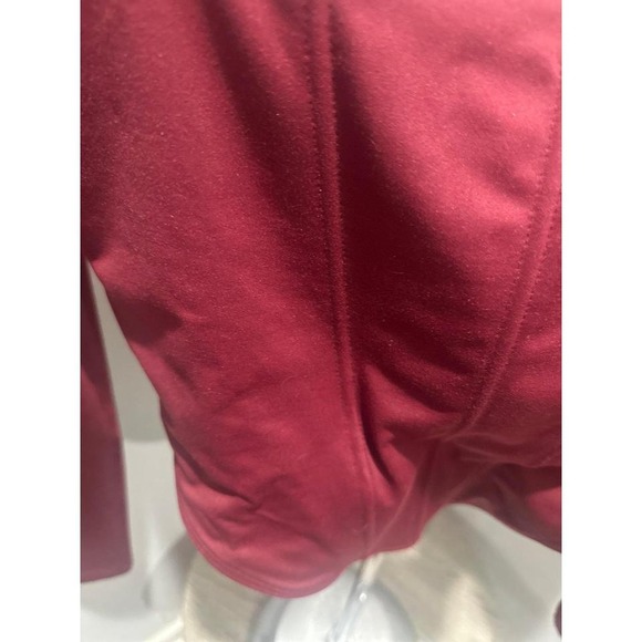 Top Reoria Large Long Sleeved Too Zipper Back Crop Maroon - Picture 3 of 4